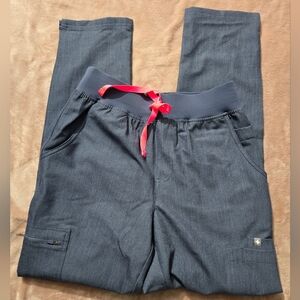 FIGS Yola Skinny Scrub Pants Heather Denim | Size Small